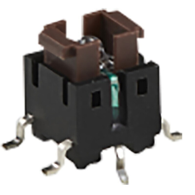 Brown Rectangular Tactile Switch, SPST 50 mA 2.2mm Surface Mount