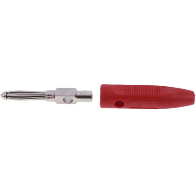 RS PRO Red Male Banana Connectors - Screw Termination, 50V, 16A