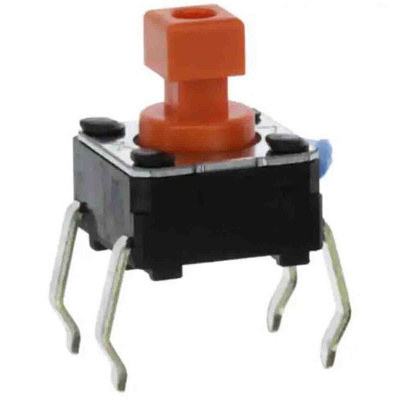 IP00 White Cap Tactile Switch, SPST 0.05A 6mm Through Hole