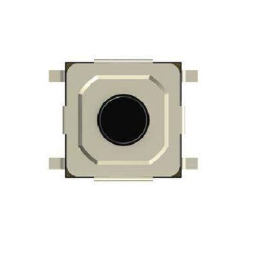 Black Round Button Tactile Switch, SPST 50 mA Surface Mount