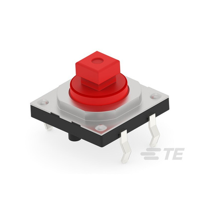 Red Cap Tactile Switch, SPST 50mA 3mm Through Hole