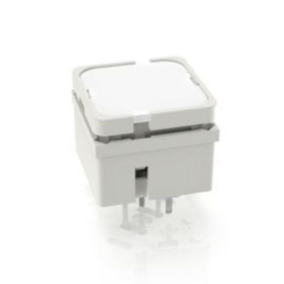 White Momentary Tactile Switch, 1 NO 250mA 15mm PCB