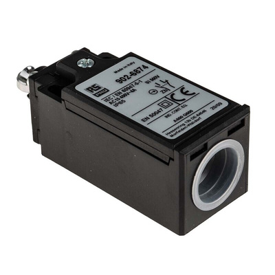RS PRO Roller Plunger Limit Switch, NO/NC, IP65, DPST, Thermoplastic Housing, 400V ac Max, 10A Max