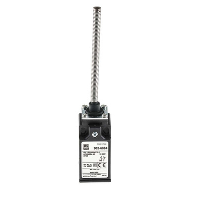 RS PRO Coil Spring Top Plunger, NO/NC, IP65, DPST, Thermoplastic Housing, 400V ac Max, 10A Max
