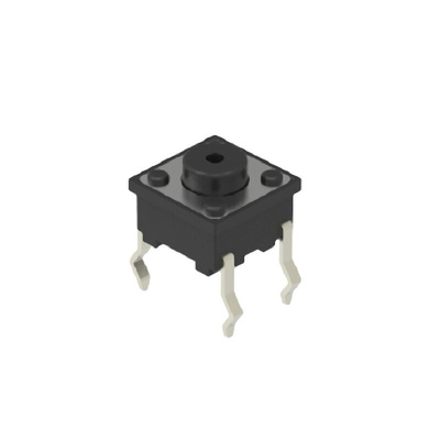 Black Button Tactile Switch, SPST 50 mA 1.3mm Snap-In