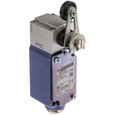 Telemecanique Sensors OsiSense XC Series Roller Lever Limit Switch, IP65, Metal Housing, 240V ac Max, 10A Max