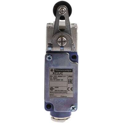 Telemecanique Sensors OsiSense XC Series Roller Lever Limit Switch, IP65, Metal Housing, 240V ac Max, 10A Max