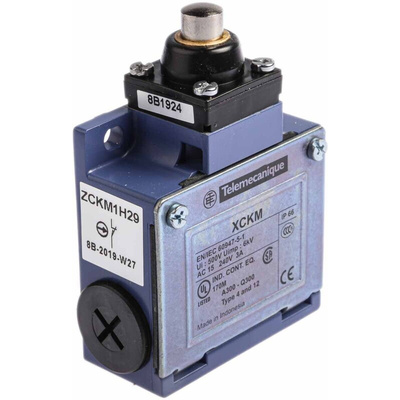 Telemecanique Sensors OsiSense XC Series Plunger Limit Switch, NO/NC, IP66, DP, Zinc Alloy Housing, 240V ac Max, 10A Max