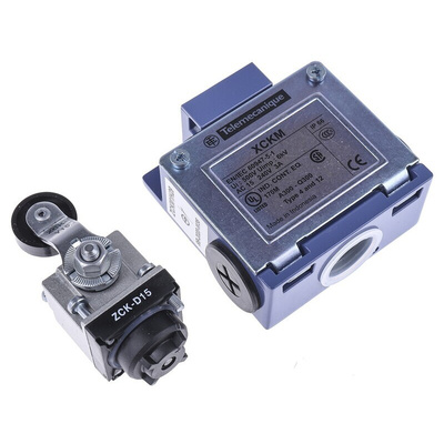 Telemecanique Sensors OsiSense XC Series Lever Limit Switch, NO/NC, IP66, DP, Zinc Alloy Housing, 240V ac Max, 10A Max