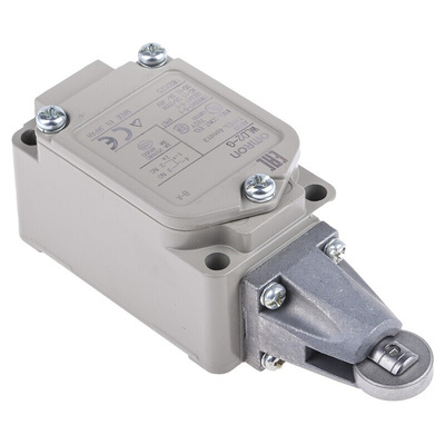 Omron WL Series Roller Lever Limit Switch, NO/NC, IP67, SPDT, Die Cast Aluminium Housing, 600V ac Max, 10A Max