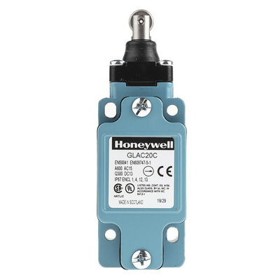 Honeywell GLA Series Plunger Limit Switch, 2NO/2NC, IP67, DPDT, Die Cast Zinc Housing, 600V ac Max, 10A Max