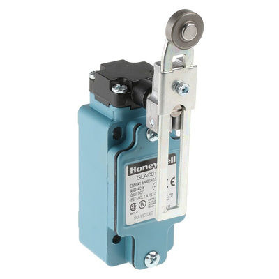 Honeywell GLA Series Adjustable Roller Lever Limit Switch, NO/NC, IP67, SPDT, Die Cast Zinc Housing, 600V ac Max, 10A