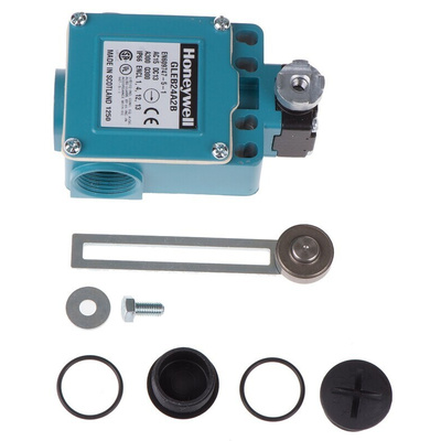 Honeywell GLE Series Adjustable Roller Lever Limit Switch, 2NO/2NC, IP67, DPDT, Die Cast Zinc Housing, 300V ac Max, 6A