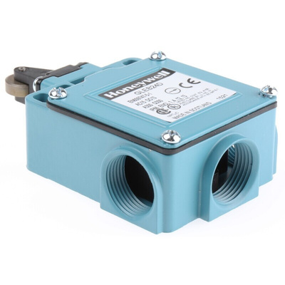 Honeywell GLE Series Roller Lever Limit Switch, 2NO/2NC, IP66, DPDT, Die Cast Zinc Housing, 300V ac Max, 6A Max