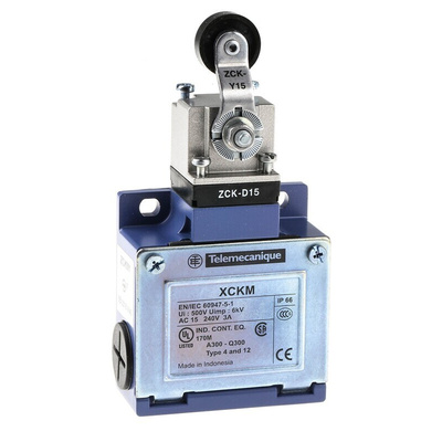 Telemecanique Sensors OsiSense XC Series Lever Limit Switch, NO/NC, IP66, DP, Zinc Alloy Housing, 240V ac Max, 10A Max