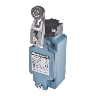 Honeywell GLA Series Roller Lever Limit Switch, NO/NC, IP67, SPDT, Die Cast Zinc Housing, 50V ac Max, 100mA Max