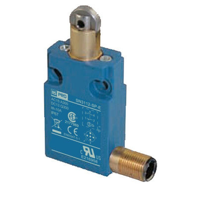 RS PRO Roller Limit Switch, 1NC/1NO, IP67, SPDT, Zinc Alloy Housing, 300V ac ac Max, 10A Max
