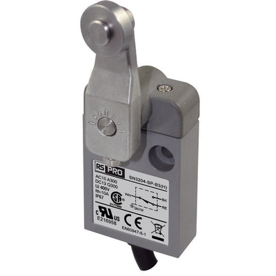 RS PRO Roller Limit Switch, 1NC/1NO, IP67, SPDT, Zinc Alloy Housing, 240V ac ac Max, 3A Max
