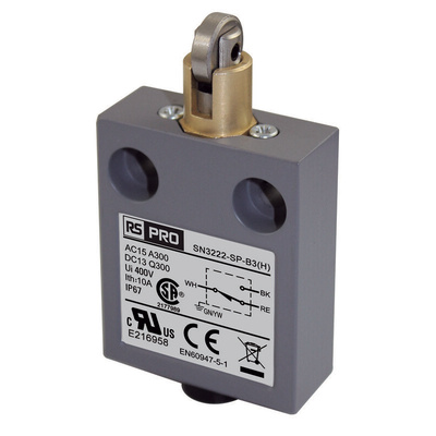 RS PRO Roller Limit Switch, 1NC/1NO, IP67, SPDT, Zinc Alloy Housing, 240V ac ac Max, 3A Max