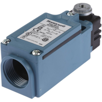 Honeywell GLD Series Adjustable Roller Lever Limit Switch, NO/NC, IP66, SPDT 1NO/1NC, Thermoplastic Housing, 300V ac