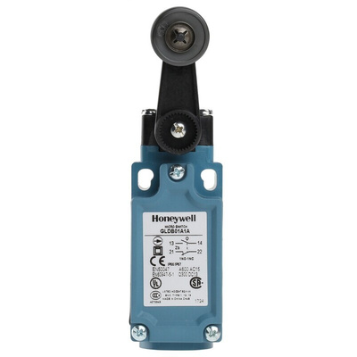 Honeywell GLD Series Roller Lever Limit Switch, NO/NC, IP66, SPDT 1NO/1NC, Thermoplastic Housing, 300V ac Max, 10A Max