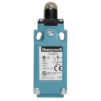 Honeywell GLC Series Roller Plunger Limit Switch, NO/NC, IP66, SPDT 1NO/1NC Gold Contacts, Die Cast Zinc Housing, 50V