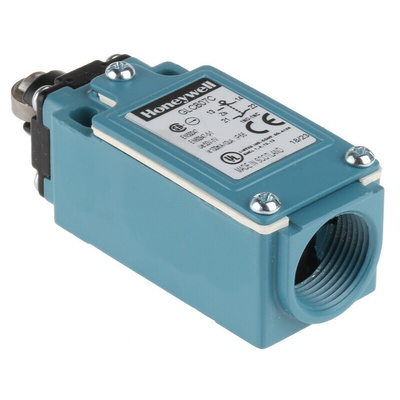 Honeywell GLC Series Roller Plunger Limit Switch, NO/NC, IP66, SPDT 1NO/1NC Gold Contacts, Die Cast Zinc Housing, 50V