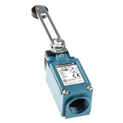 Honeywell GLD Series Adjustable Roller Lever Limit Switch, NO/NC, IP66, SPDT 1NO/1NC Gold Contacts, Thermoplastic