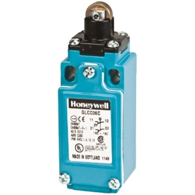 Honeywell GLC Series Roller Plunger Limit Switch, 2NC, IP66, DPST 2NC, Die Cast Zinc Housing, 300V ac Max, 10A Max