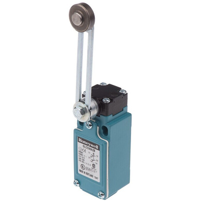 Honeywell GLC Series Adjustable Roller Lever Limit Switch, 2NC, IP66, DPST 2NC, Die Cast Zinc Housing, 300V ac Max, 10A