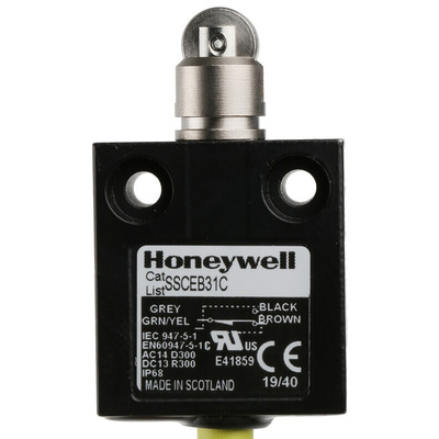 Honeywell SSCE Series Plunger Limit Switch, NO/NC, IP68, SPDT, Die Cast Zinc Housing, 240V ac Max, 4A Max