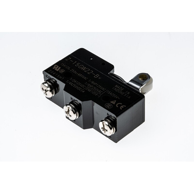 Omron Z Series Roller Lever Limit Switch, NO/NC, IP00, SPDT, 500V ac Max, 15A Max