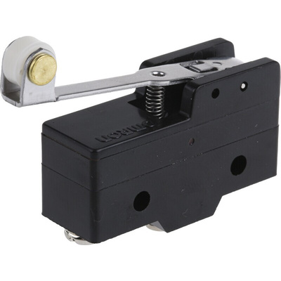 Omron Z Series Roller Lever Limit Switch, NO/NC, IP00, SPDT, 500V ac Max, 15A Max