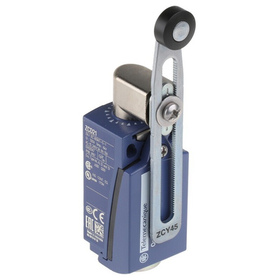 Telemecanique Sensors OsiSense XC Series Lever Limit Switch, NO/NC, DP, Zinc Alloy Housing, 240V ac Max, 3A Max