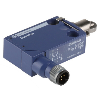 Telemecanique Sensors OsiSense XC Series Roller Plunger Limit Switch, NO/NC, IP66, IP67, IP68, DP, Zinc Alloy Housing,