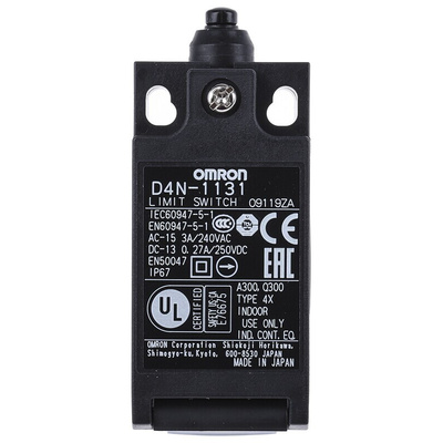 Omron D4N Series Plunger Interlock Switch, NO/NC, IP67, SPDT