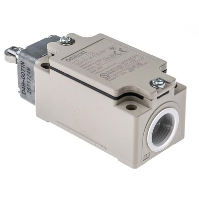 Omron D4B-N Series Roller Plunger Interlock Switch, NO/NC, IP67, DPST, Metal Housing