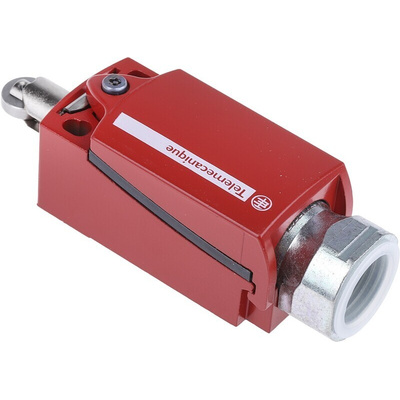 Telemecanique Sensors XCSD Series Roller Plunger Interlock Switch, 2NC/1NO, 3P, Metal Housing