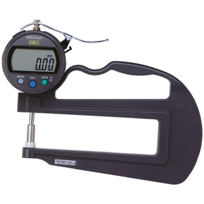 547-321 | Mitutoyo 547 Thickness Gauge, 0mm - 12mm, ±3 μm Accuracy, 0.01 mm Resolution, LCD Display With UKAS Calibration