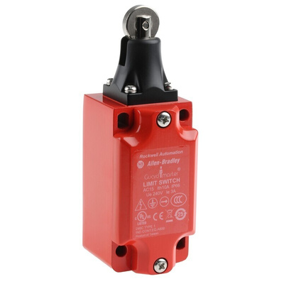 Allen Bradley Guardmaster 440P Series Roller Plunger Interlock Switch, 2NO/2NC, IP66, 4PST, Metal Housing