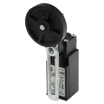 RS PRO Adjustable Roller Lever Limit Switch, NO/NC, IP65, DPST, Thermoplastic Housing, 400V ac Max, 10A Max