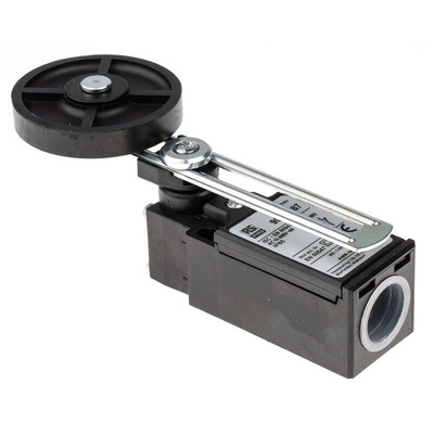 RS PRO Adjustable Roller Lever Limit Switch, NO/NC, IP65, DPST, Thermoplastic Housing, 400V ac Max, 10A Max
