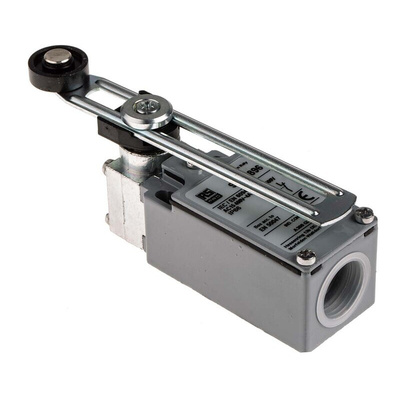 RS PRO Adjustable Roller Lever Limit Switch, NO/NC, IP66, DPST, Zinc Alloy Housing, 400V ac Max, 10A Max