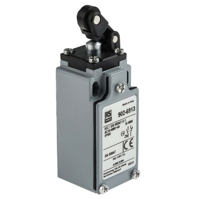 RS PRO Roller Lever Limit Switch, NO/NC, IP66, DPST, Zinc Alloy Housing, 400V ac Max, 10A Max