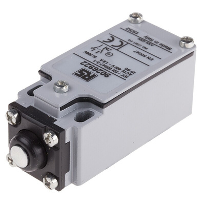 RS PRO Plunger Limit Switch, NO/NC, IP66, DPST, Zinc Alloy Housing, 400V ac Max, 10A Max