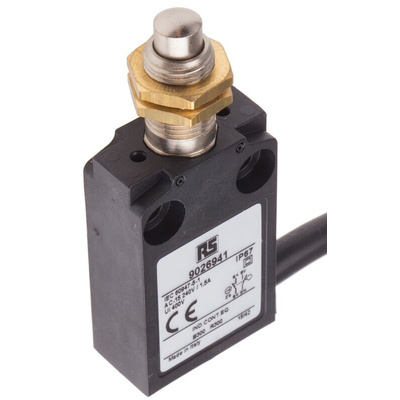 RS PRO Plunger Limit Switch, NO/NC, IP67, DPST, Thermoplastic Housing, 240V ac Max, 5A Max