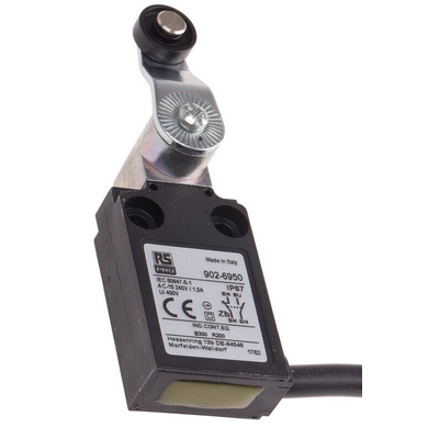 RS PRO Roller Lever Limit Switch, NO/NC, IP67, DPST, Thermoplastic Housing, 240V ac Max, 5A Max