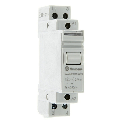 Finder DPST DIN Rail Latching Relay - 16 A, 24V dc