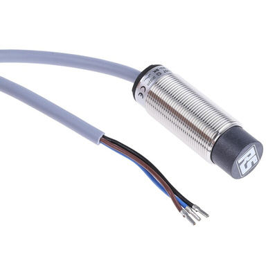 RS PRO Inductive Barrel-Style Proximity Sensor, M18 x 1, 12 mm Detection, PNP Output, 10 → 30 V dc, IP68