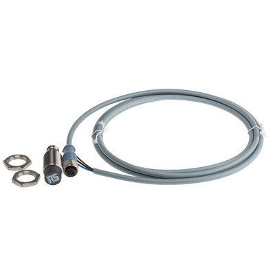 RS PRO Inductive Barrel-Style Proximity Sensor, M18 x 1, 12 mm Detection, PNP Output, 10 → 30 V dc, IP68